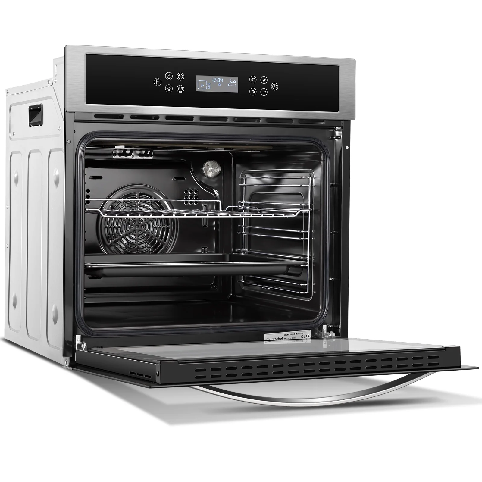 Sunmaki Single Wall Oven 24 Inch Electric Built-in Convection Oven 2.5 Cu.Ft 240V LED Digital Display Touch Control Timer Alarm Clock Child Lock for Kitchen, 2800W