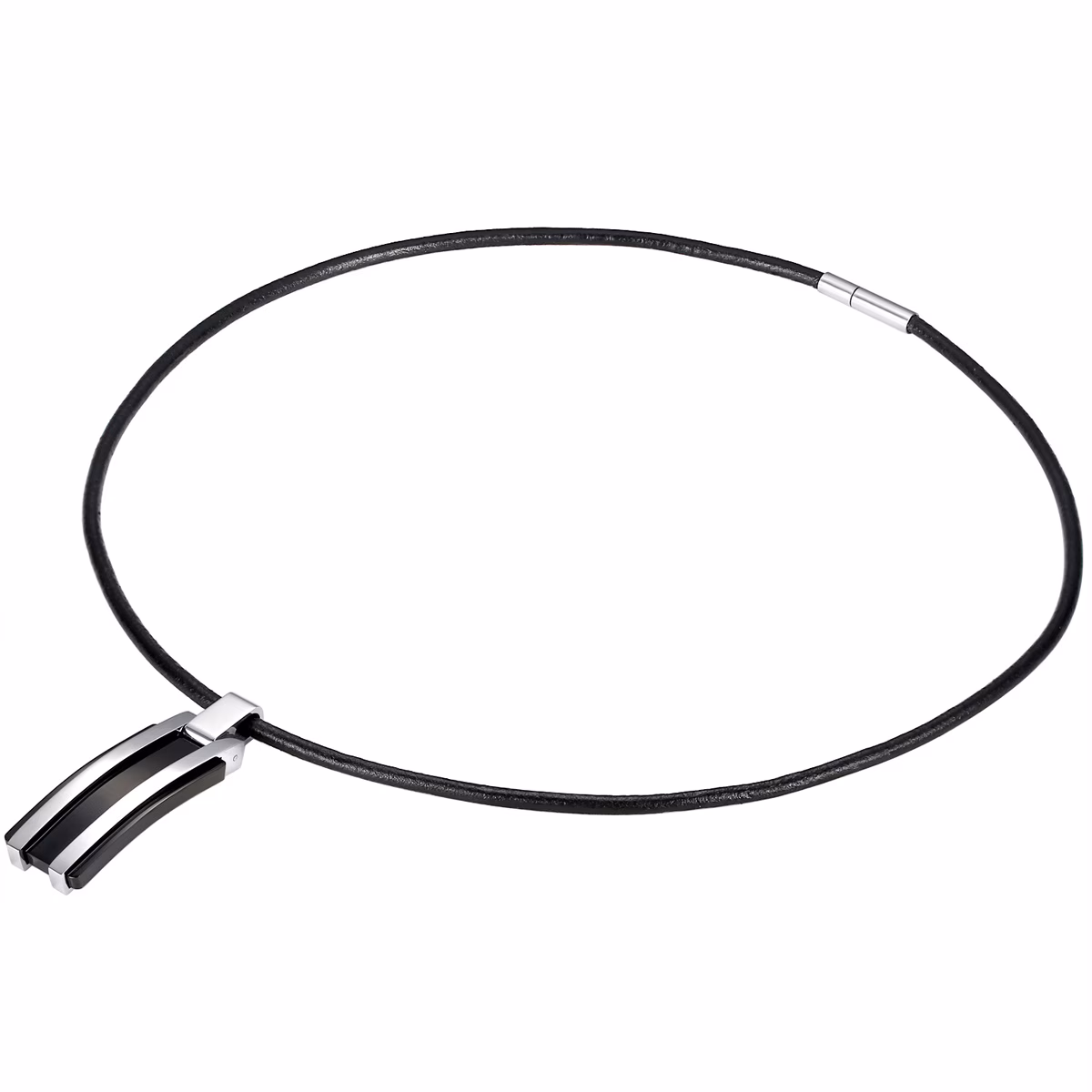 Leder-Kette Echtleder in Schwarz
