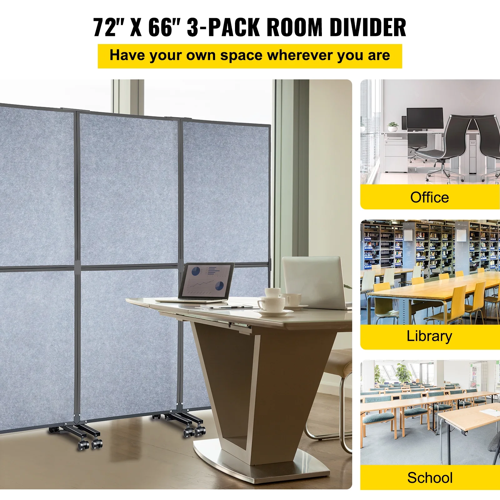 VEVOR Acoustic Room Divider Office Partition Panel 72