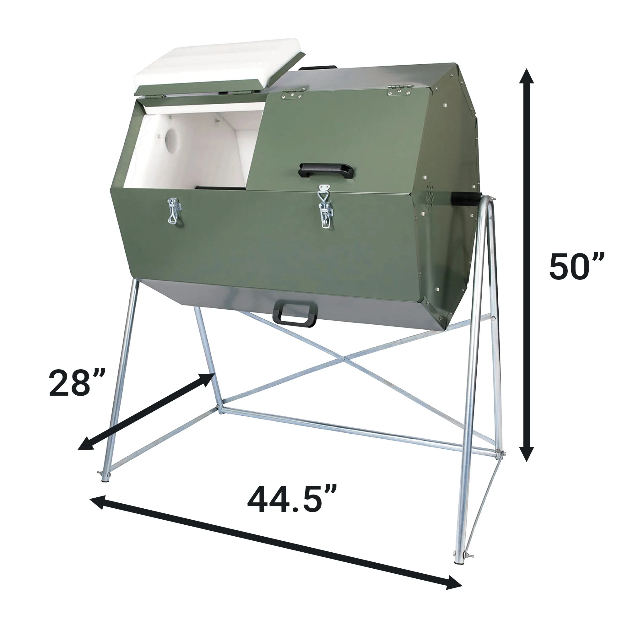 Jora Composters JK270A 70 Gallon Dual Chamber Steel Compost Tumbler Bin