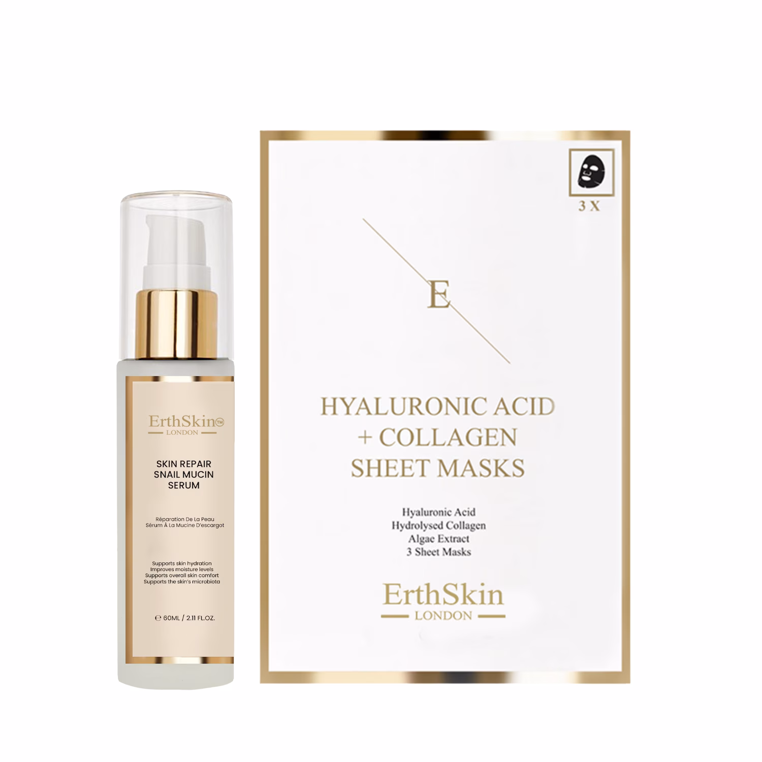 Hautpflege-Set mit Schneckenserum und Kollagenmaske