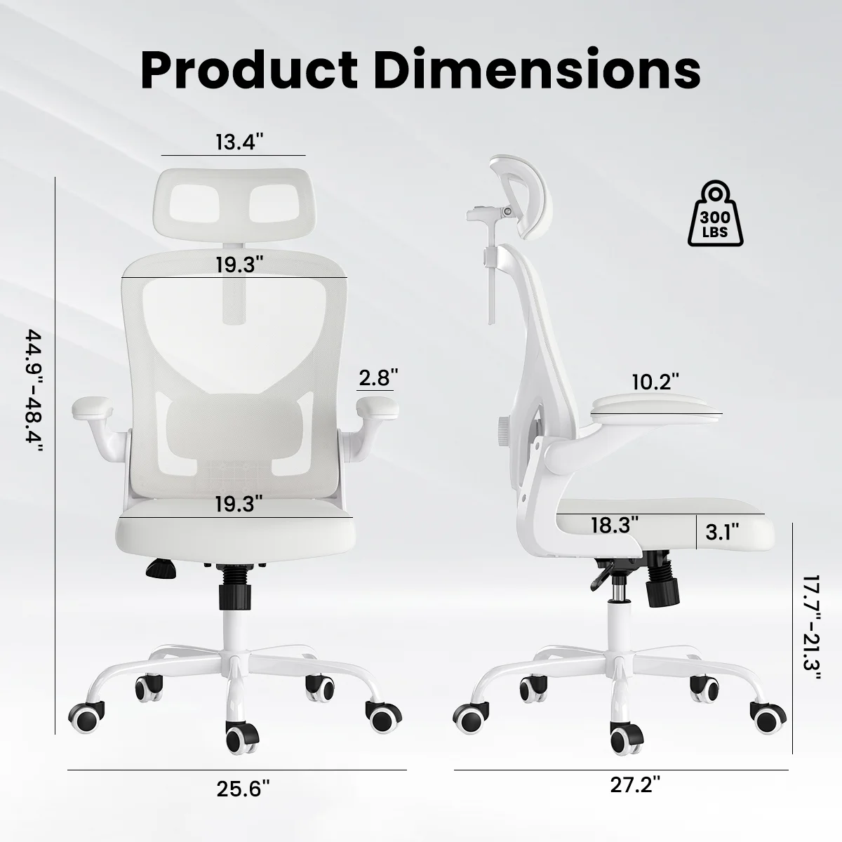 Ergonomic Office Chair,Home Office Desk Chair with Headrest,High Back Computer Chair with Armrests and Adjustable Lumbar Support for Home Office Study Room