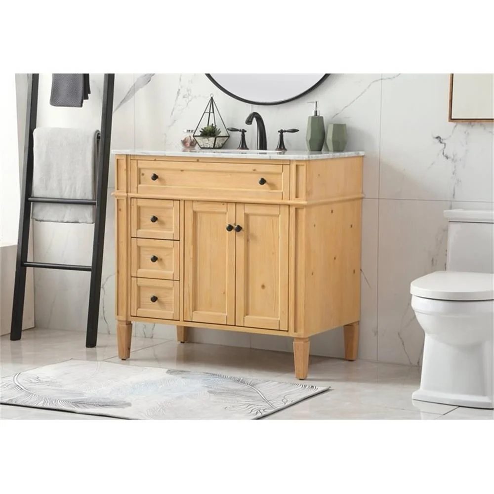 Elegant Kitchen and Bath 36 Inch Single Bathroom Vanity In Natural Wood