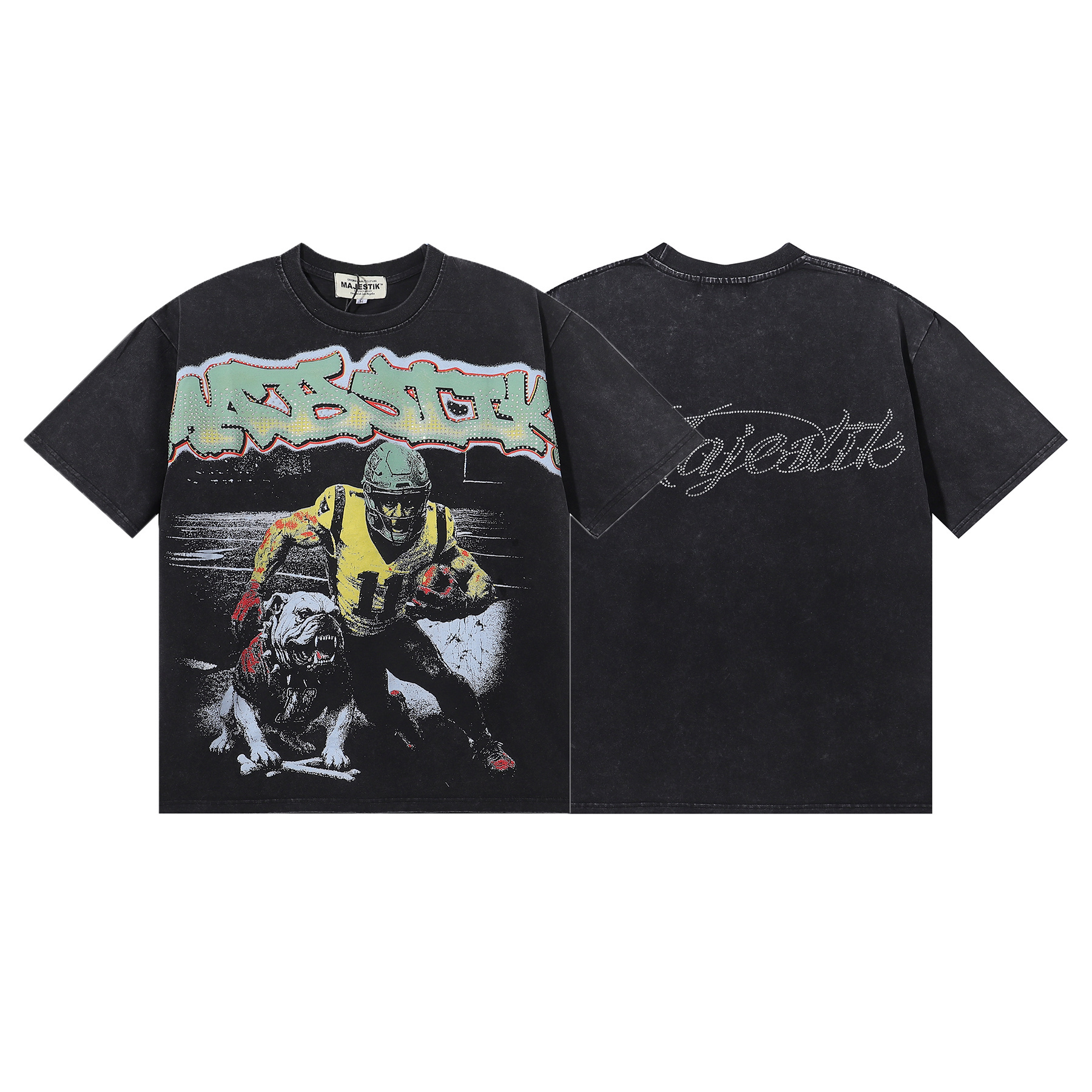 Bulldog Football Graphic Crop Tee