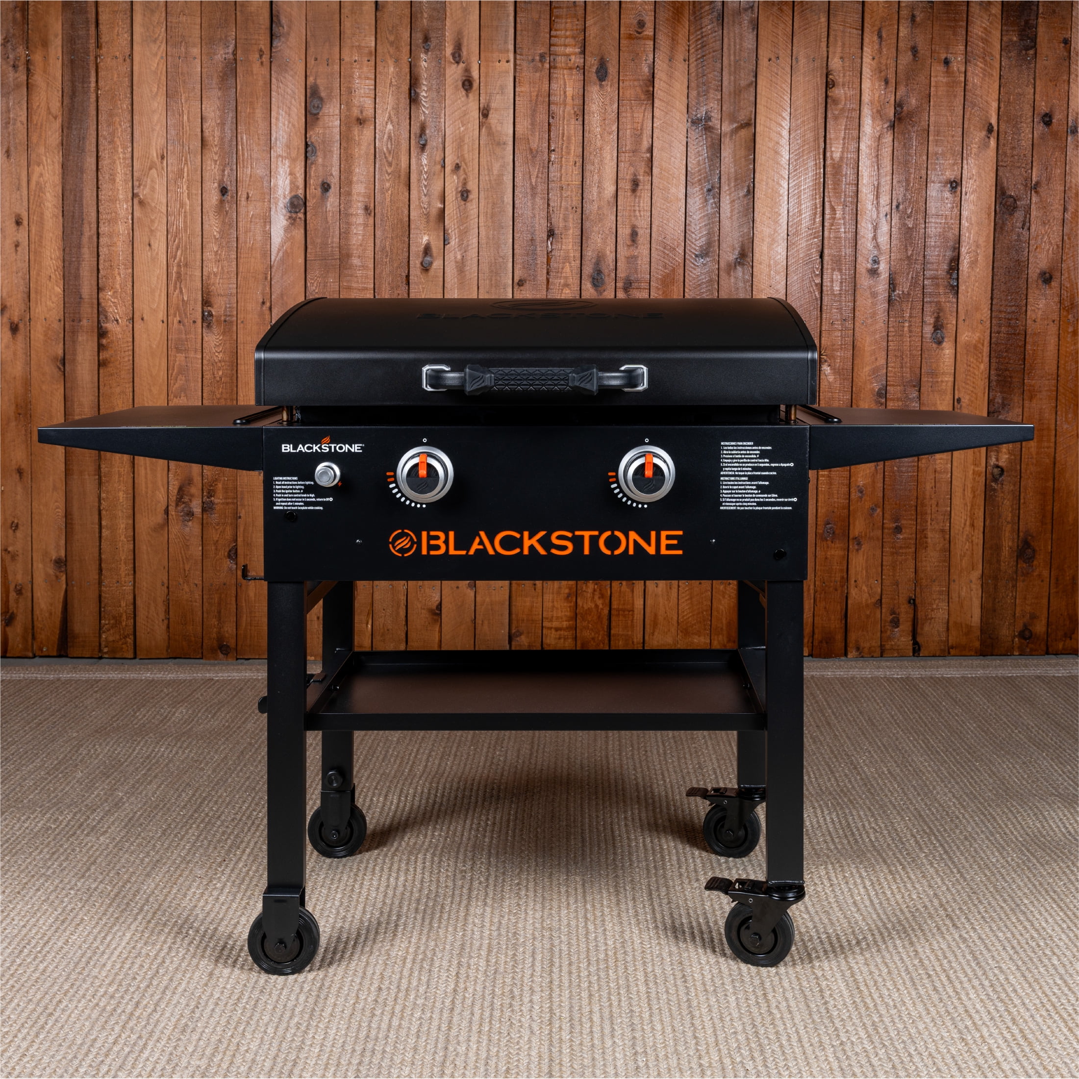Blackstone 2-Burner 28 Propane Griddle with Hood and Omnivore Griddle Plate