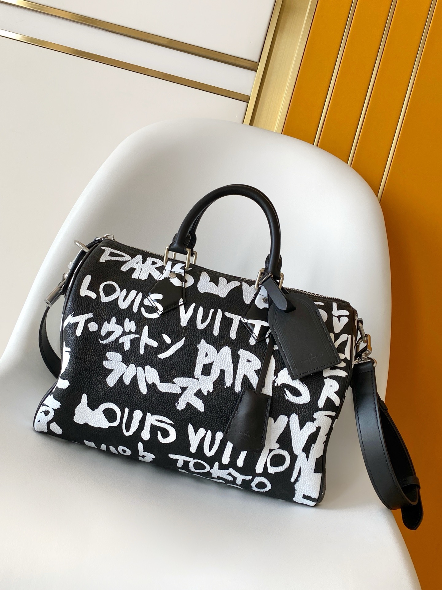 LV Speedy P9 Bandoulière 30 Scribble Autres Cuirs Monogram