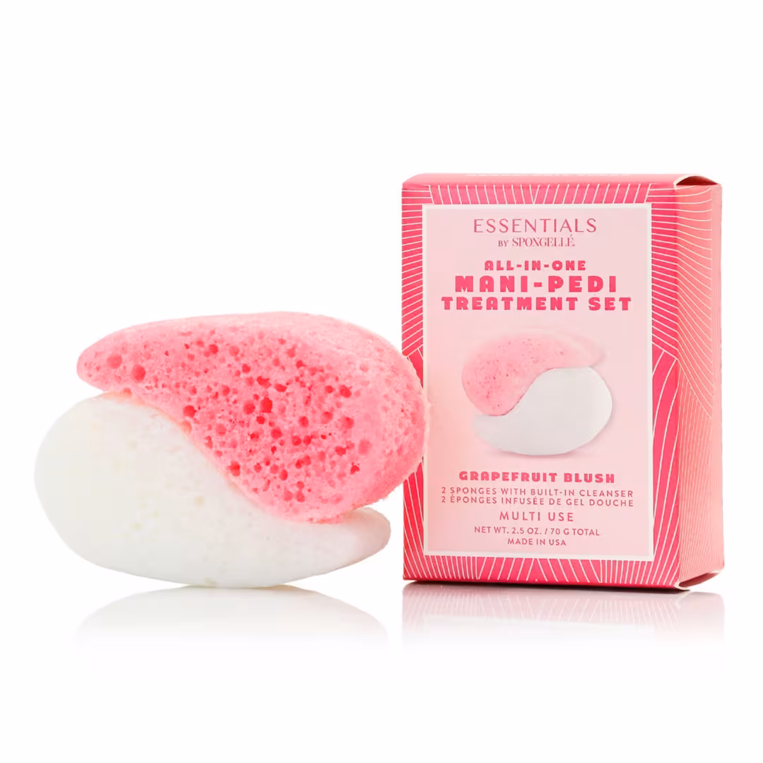 SPONGELLE  Essentials Awaken Mani-Pedi Set | Grapefruit Blush & Green Tea Bliss