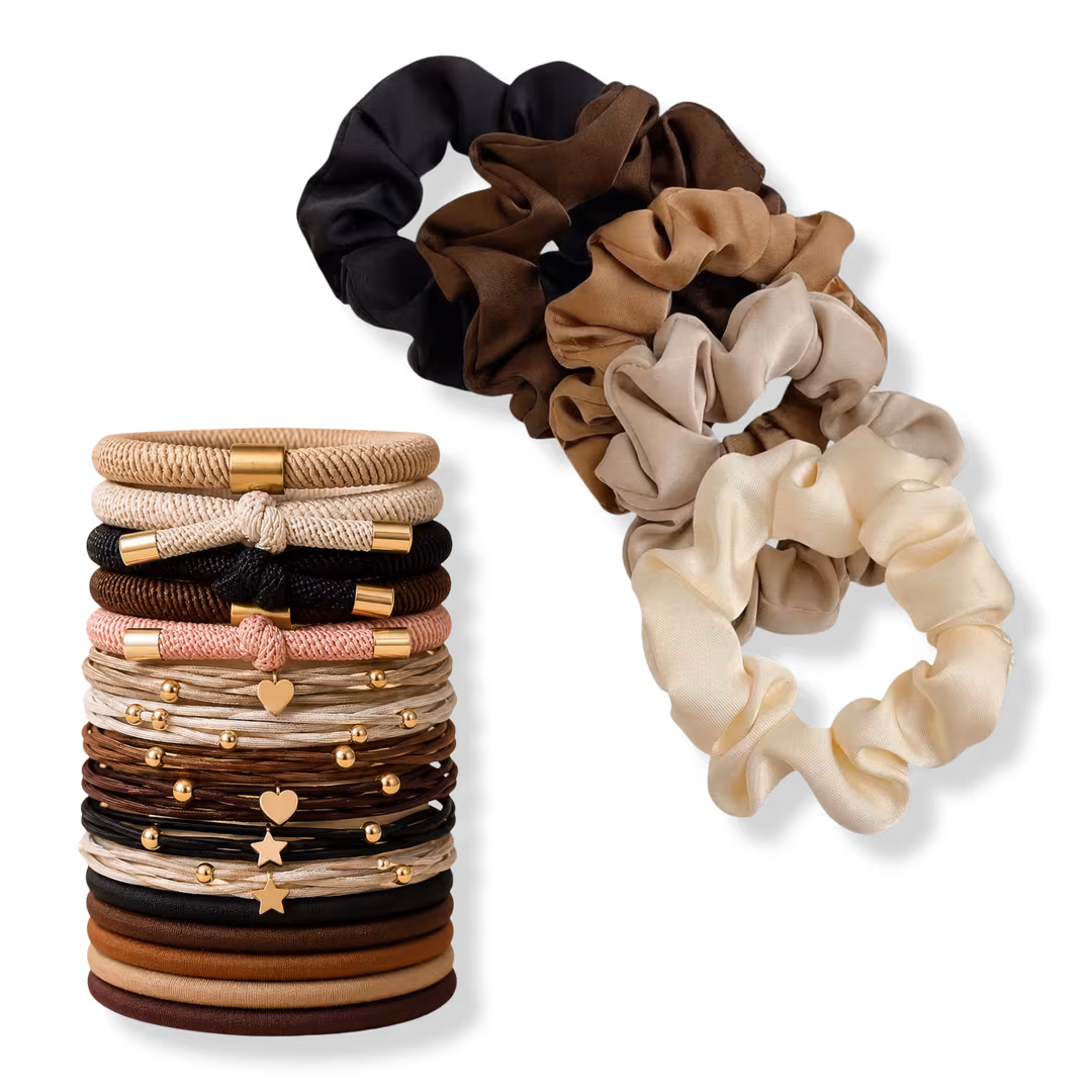 CosmoGlo  Scrunchie and Mixed Hair Tie Set