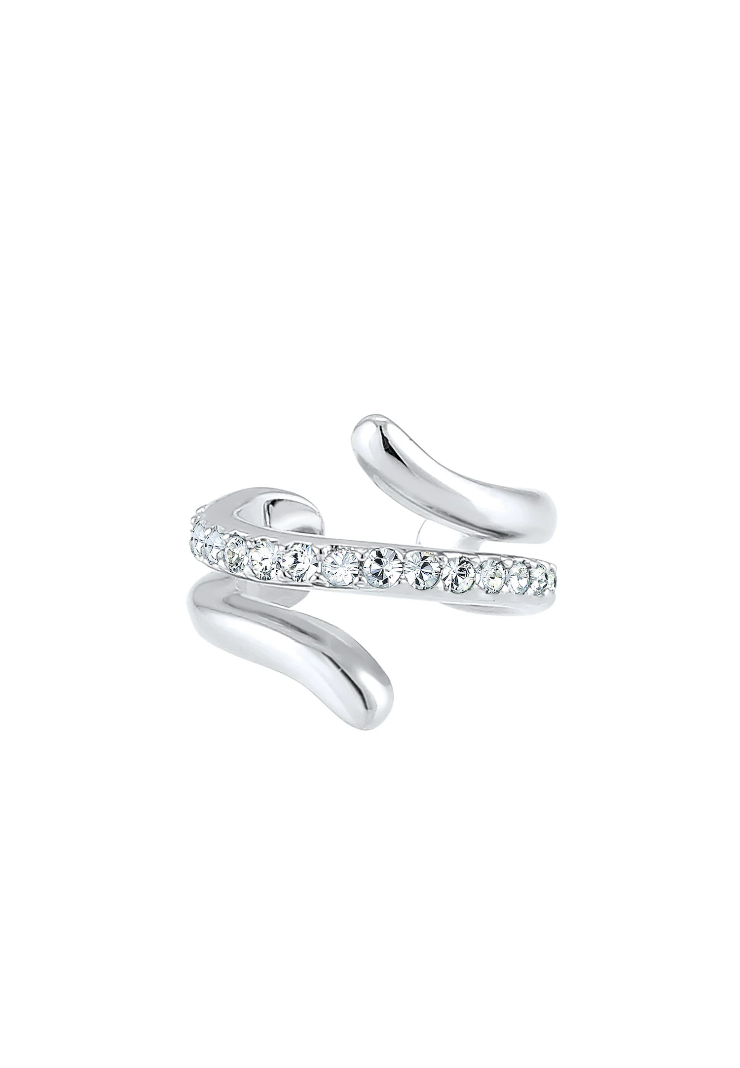 Single Earcuff Twisted Kristalle 925 Silber