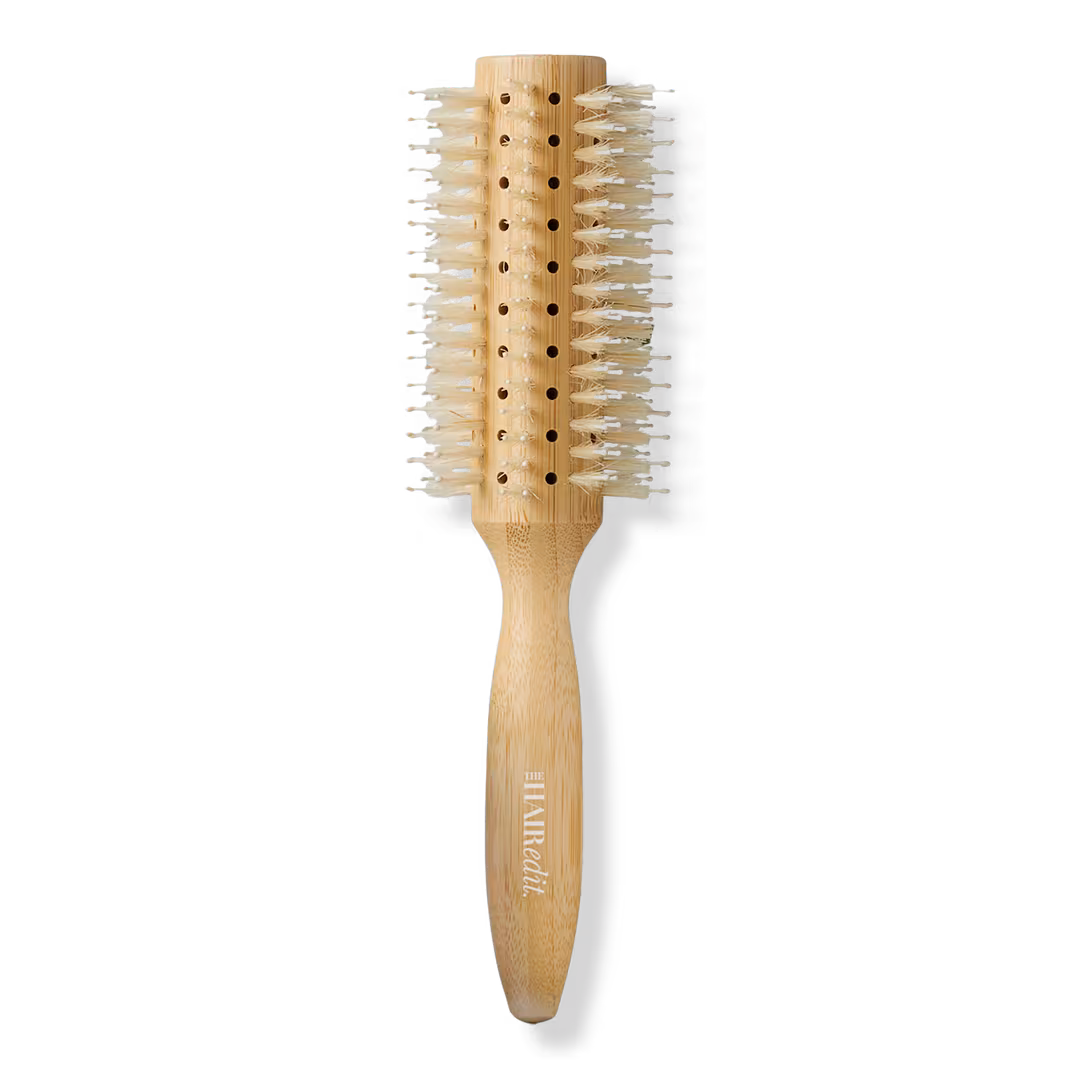 The Hair Edit  Sleek Goddess Boar Bristle Bamboo Round Brush