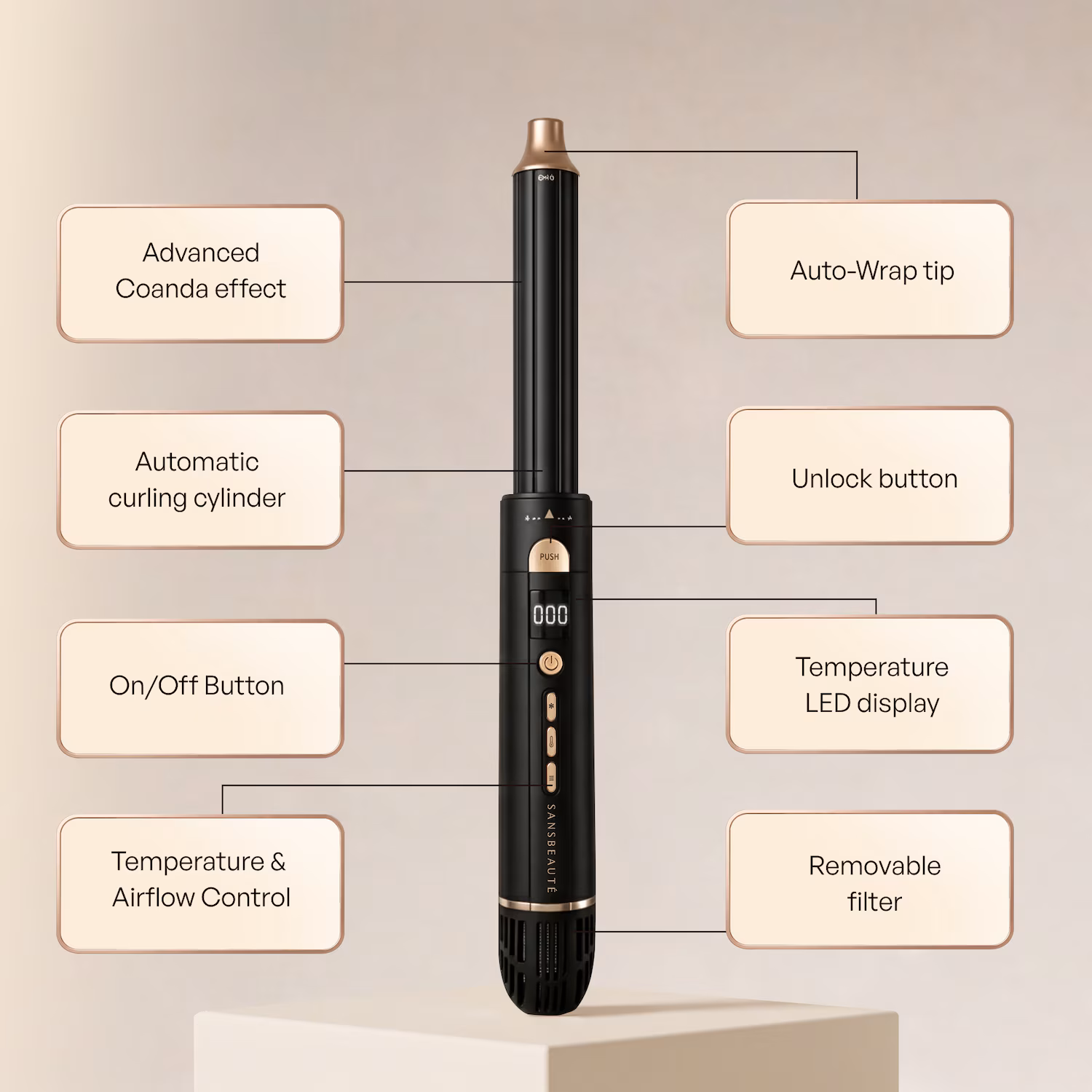 4-in-1 Airstyler  - Multistyler - Haarwickel, Föhnbürste für kurzes Haar