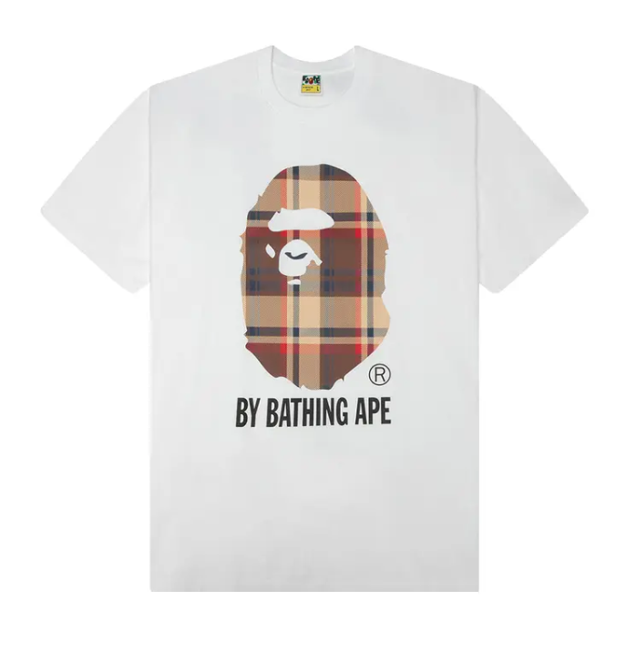 BAPE A Bathing Ape Check by Bathing Tee White