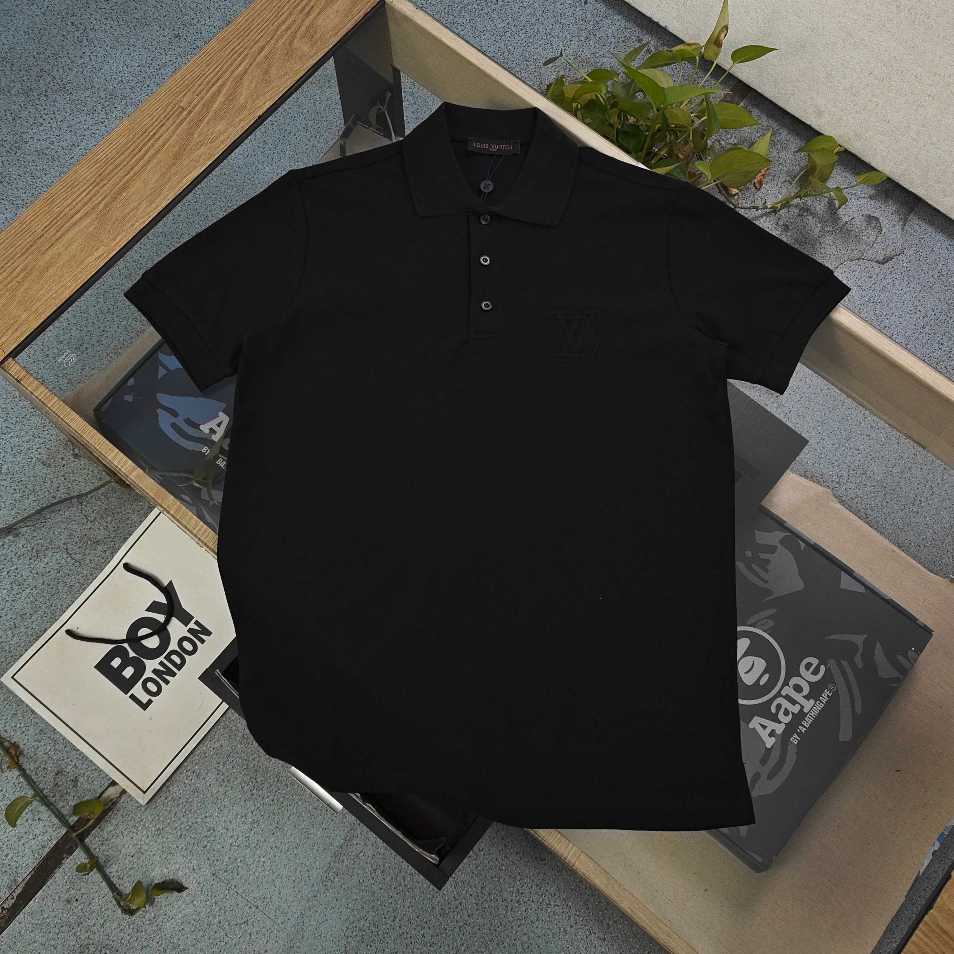 LV Initials Tone-on-Tone Polo Shirt