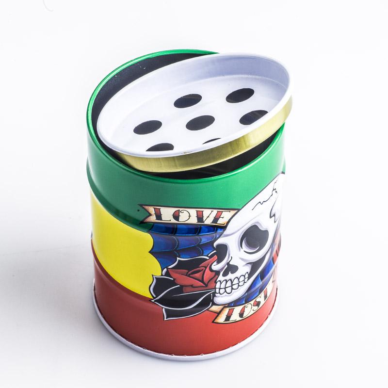 Oil Drum Shaped Tin Ashtray (Random Pattern)