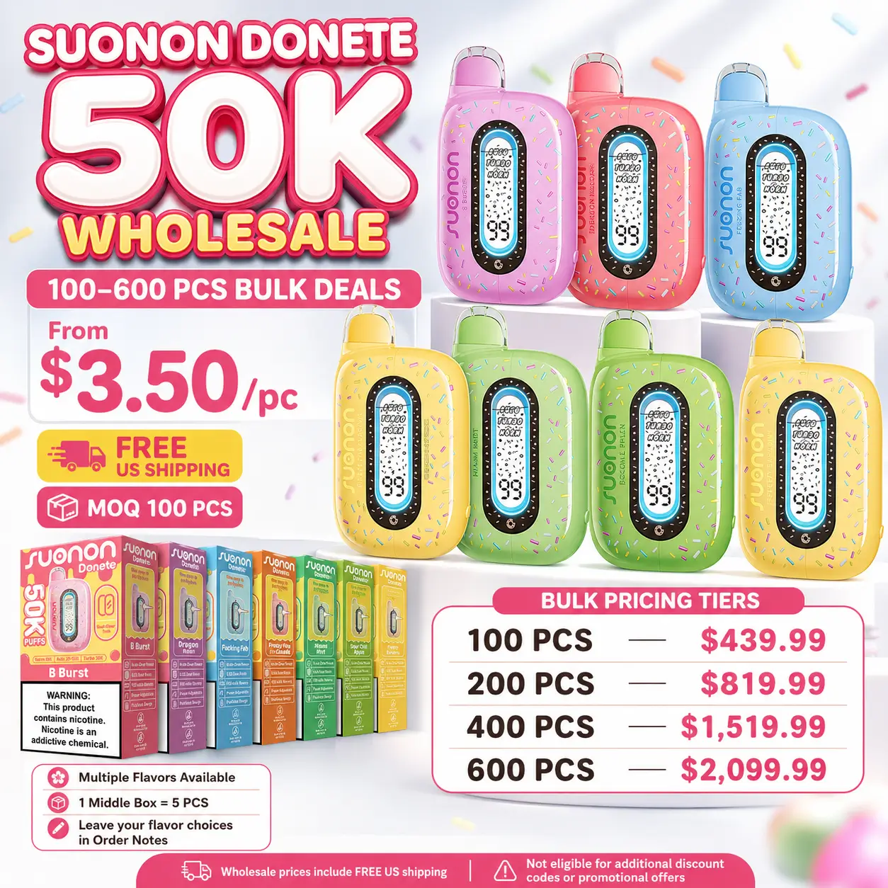 SUONON DONETE 50K Wholesale | 100-600 PCS Bulk Deals