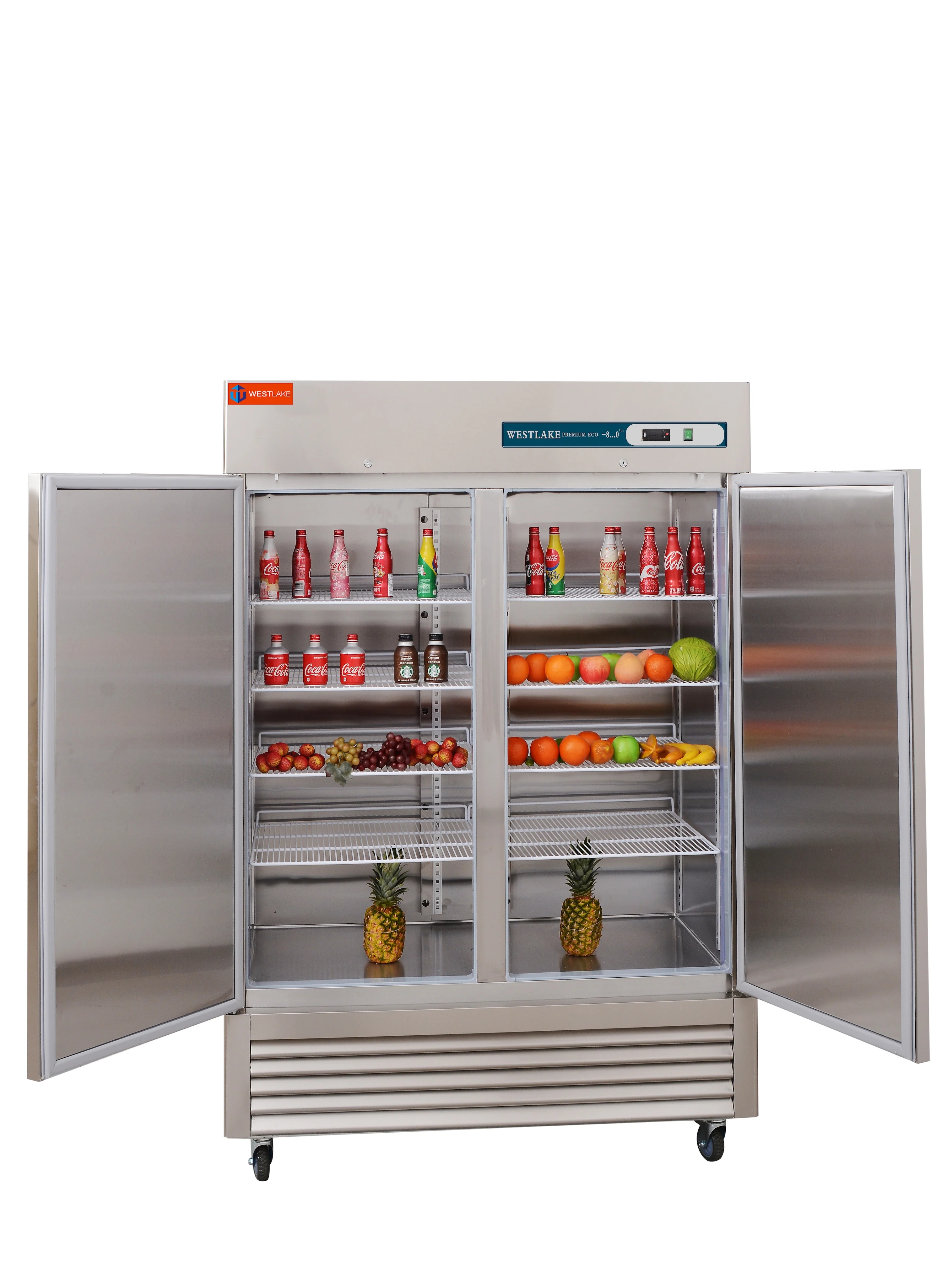 Westlake Commercial Reach In Upright Freezer WKF-49B Double Solid Door Stainless Steel 49 Cu. ft
