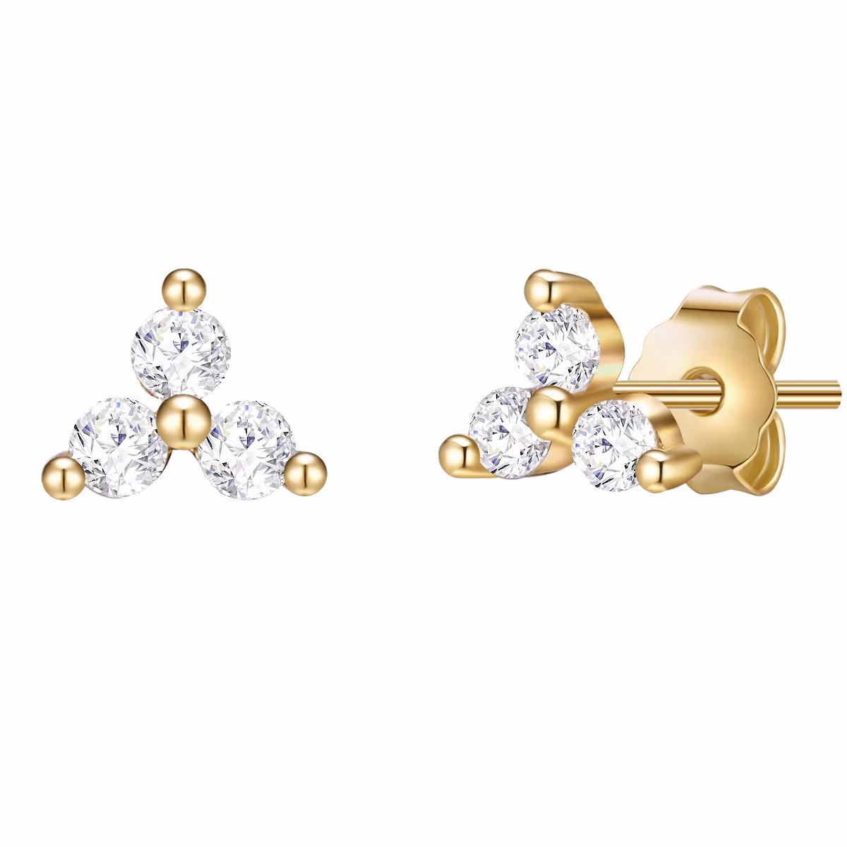 Ohrstecker Sterling Silber Zirkonia in Gelbgold