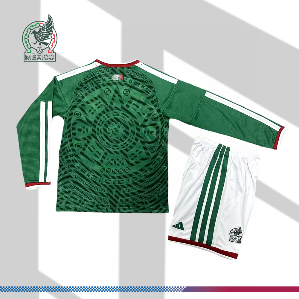 2026 Mexico Home Long-sleeved Football Shirt （Kids Kit socks）