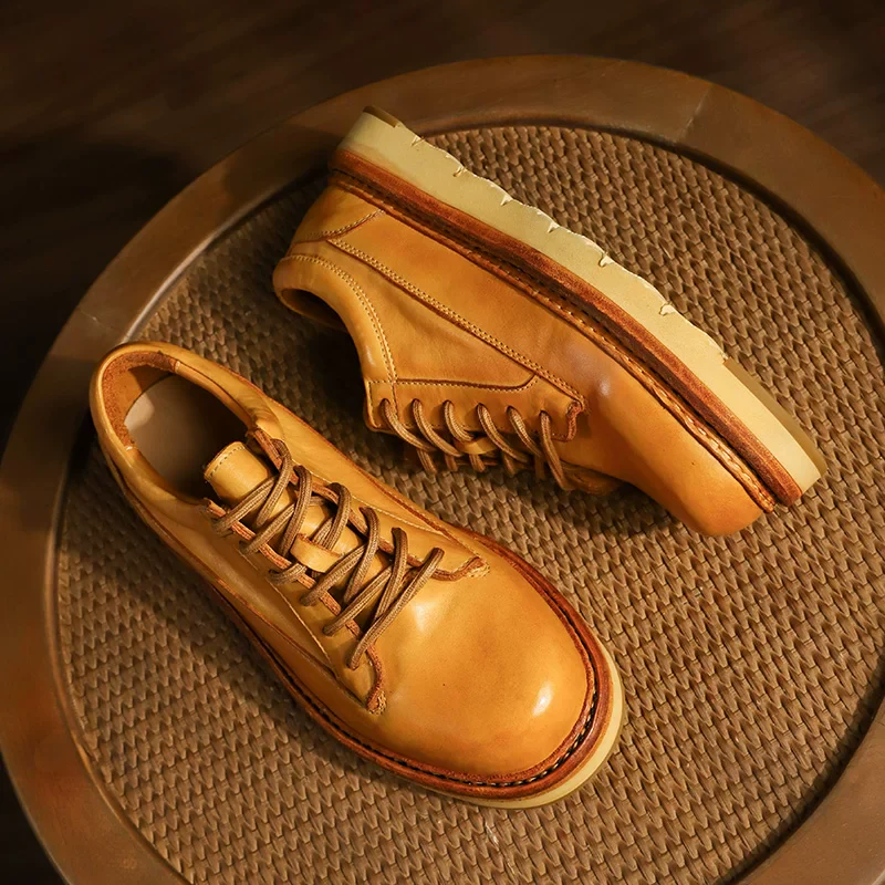 Low-top tooling retro short face boots