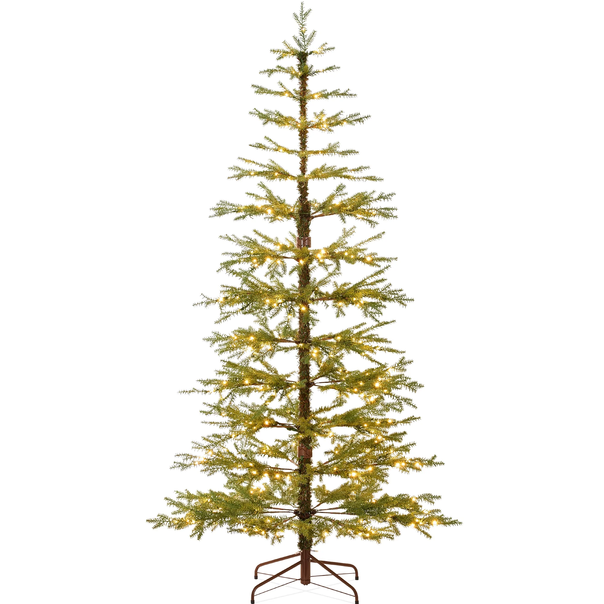 Best Choice Products 4.5ft Pre-Lit Sparse Christmas Tree w/ 100 2-in-1 LED Lights, Cordless Connection, Metal Stand