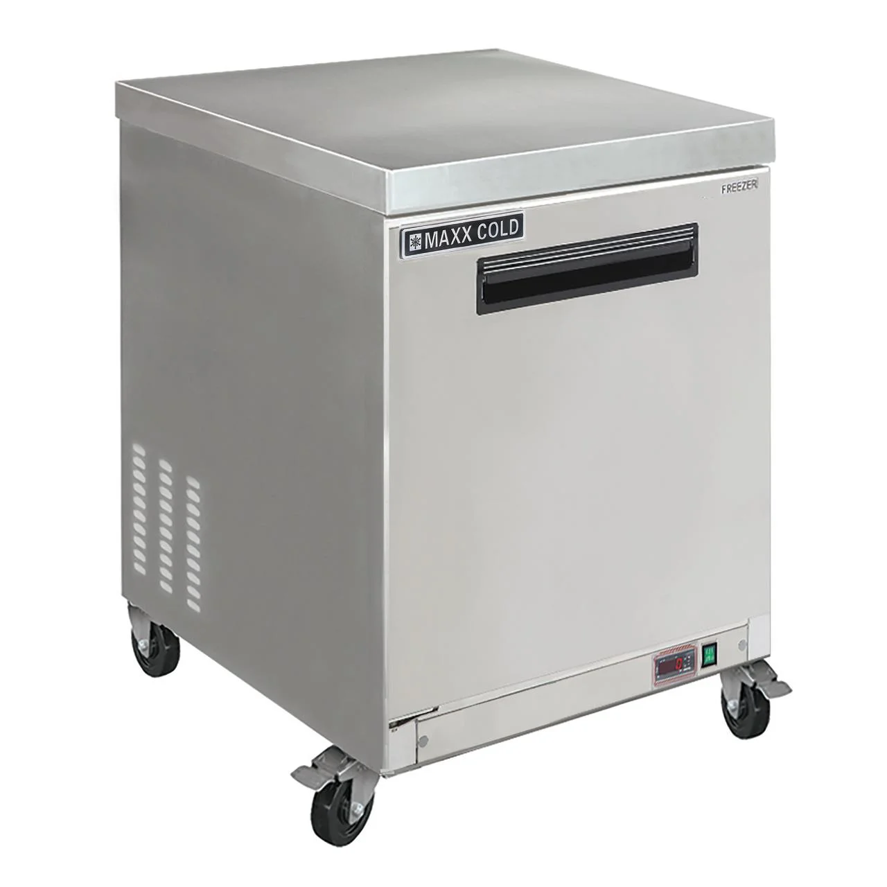 Maxx Cold Single Door Undercounter Freezer, 27.5"W, 6.5 Ct Ft, in Stainless Steel (MXCF27UHC)