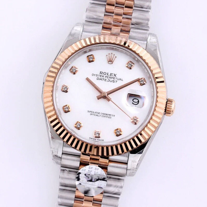 Rolex Watch DATEJUST 41MM TWO-TONE WHITE DIAL DIAMOND NUMERAL