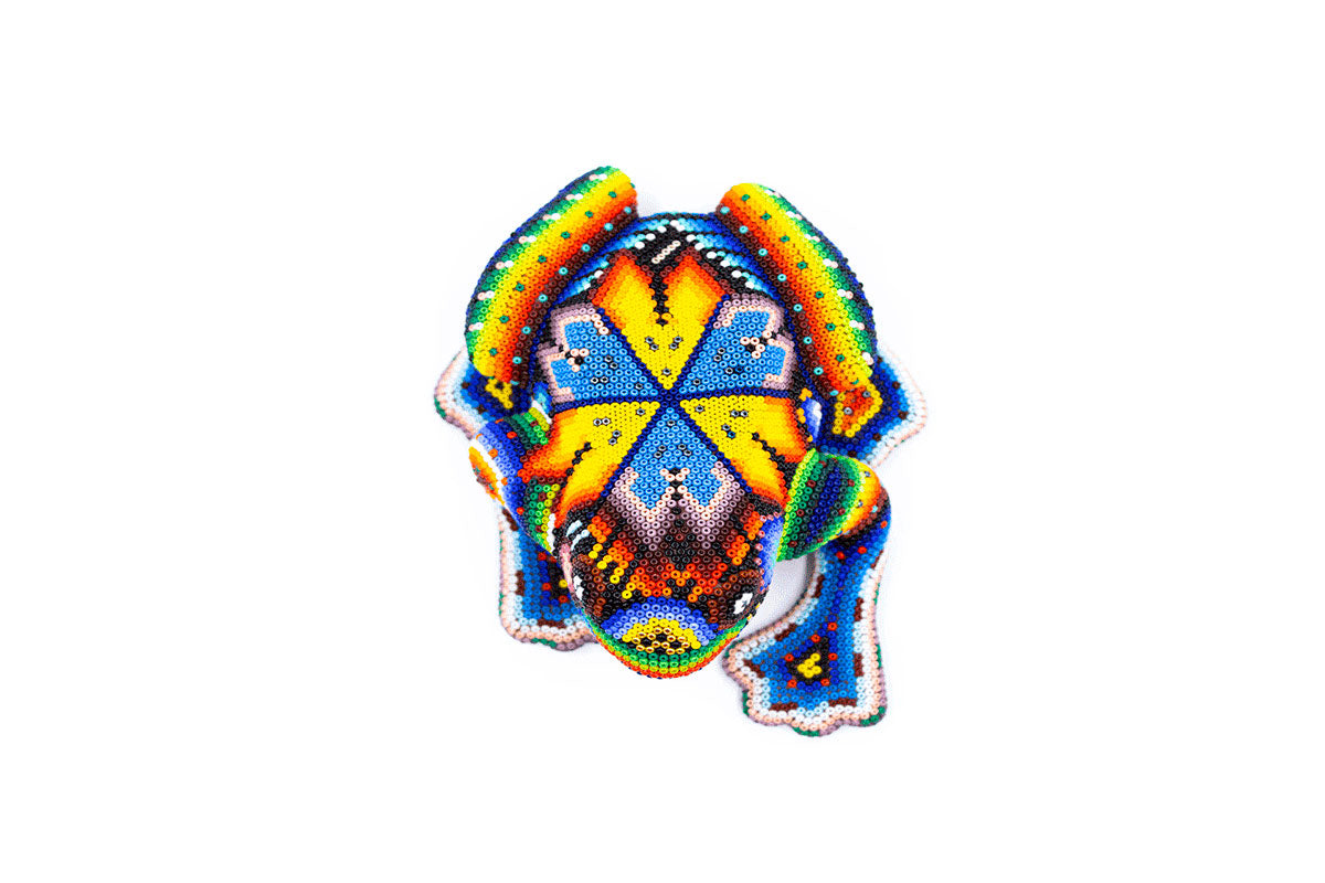 Rana con Patas – Obra de Arte Huichol