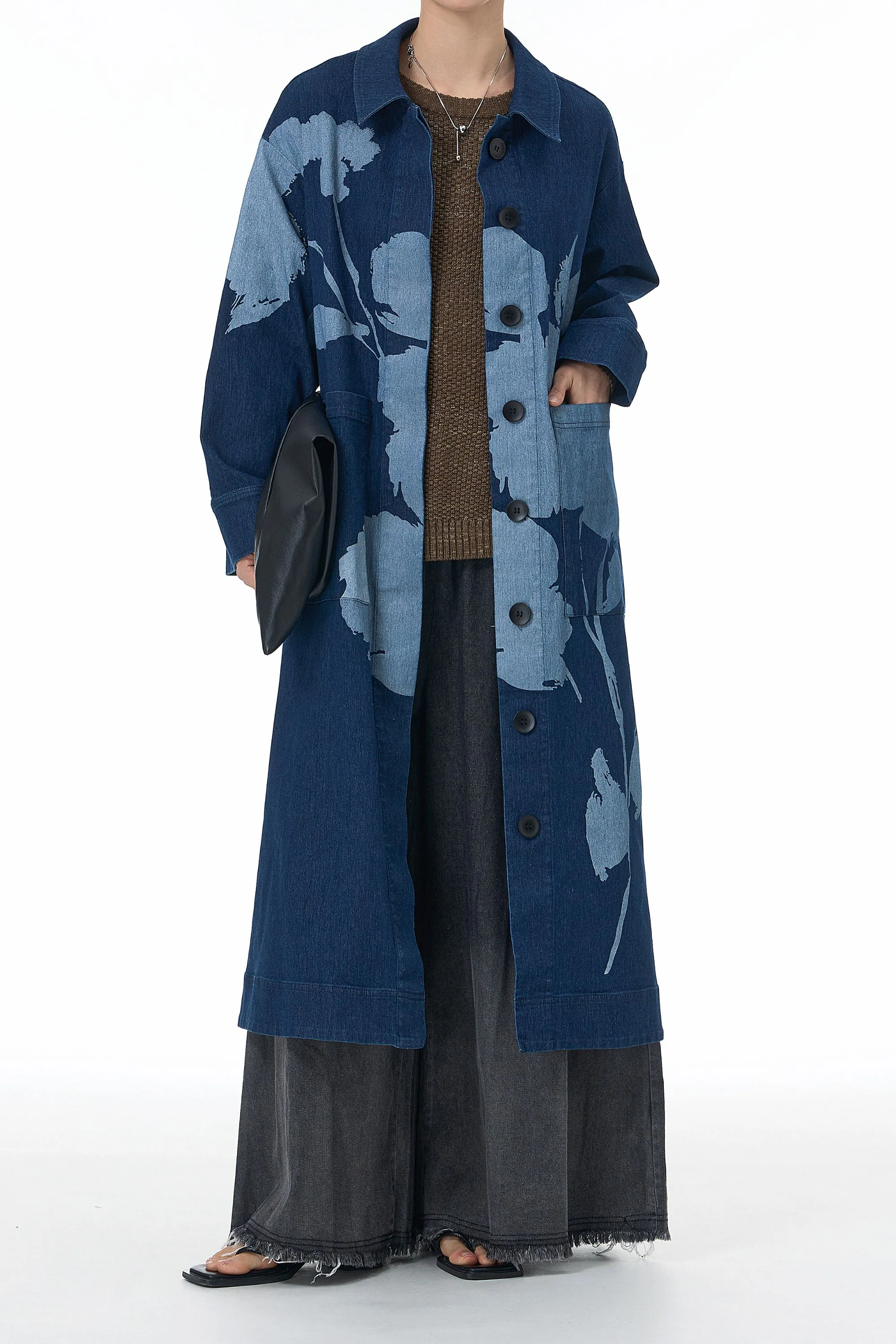 Ink & Ash Blue Trench Coat