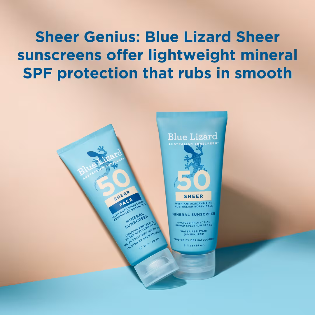 BLUE LIZARD AUSTRALIAN SUNSCREEN  Sheer Mineral Sunscreen Lotion for Face SPF 50