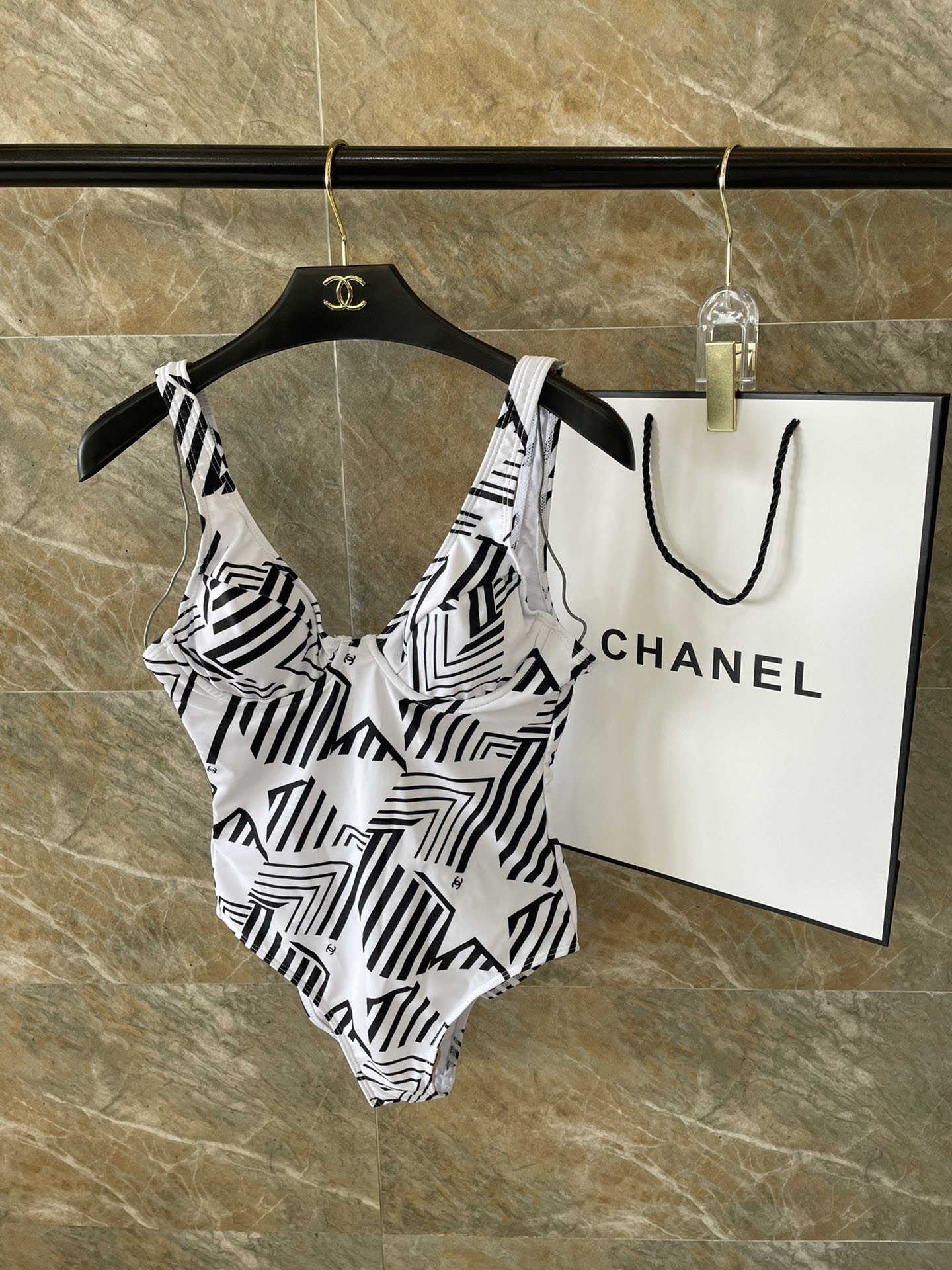 Chanel One-Piece Swimsuit Swimwear