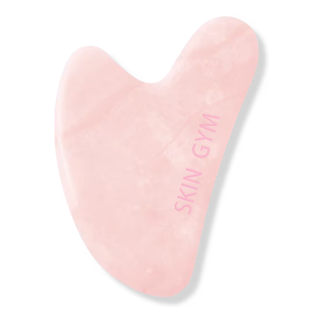 Skin Gym  Rose Quartz Crystal Sculpty Heart Gua Sha Tool