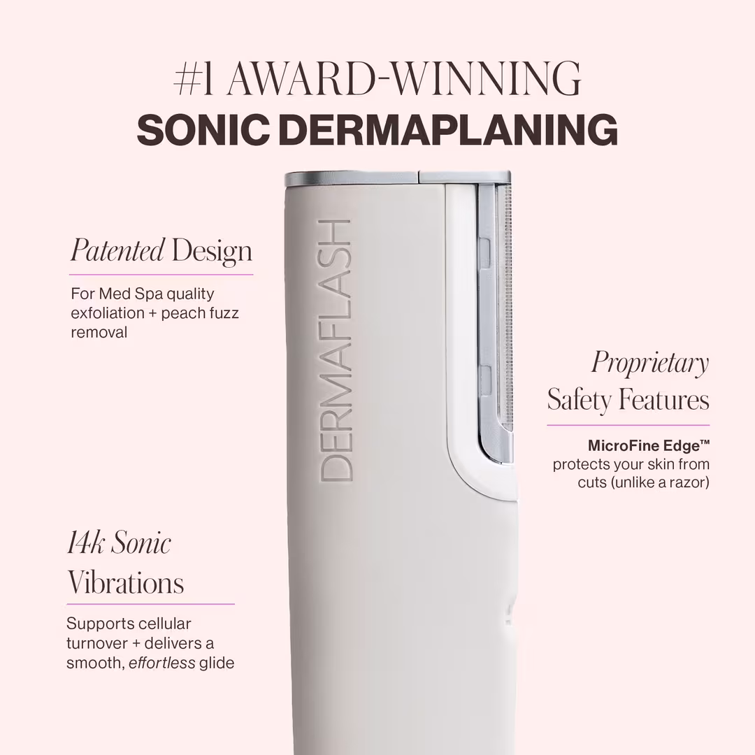 DERMAFLASH  LUXE+ Advanced Sonic Dermaplaning + Peach Fuzz Removal