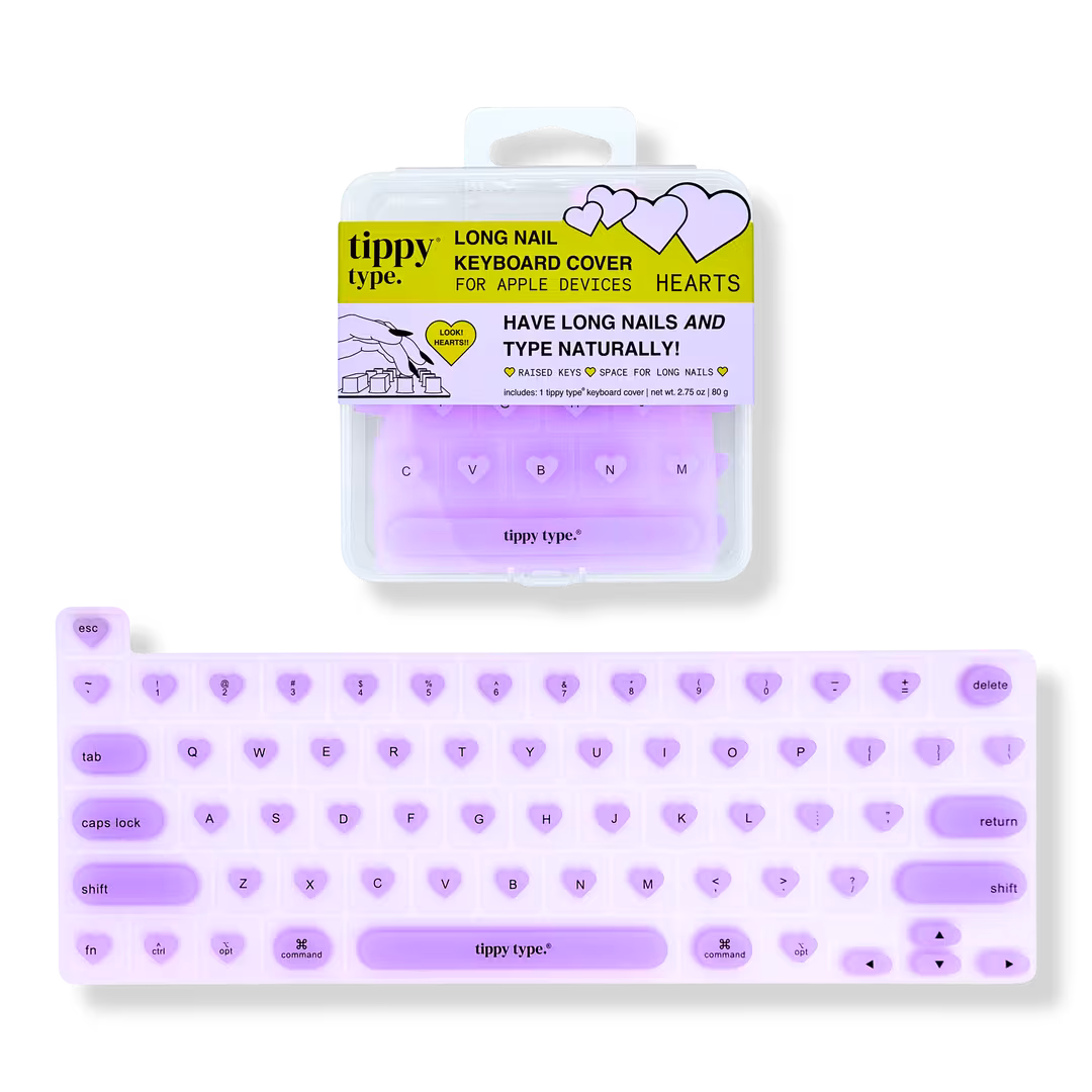 Tippy Type  Long Nail Keyboard Cover for Apple - Hearts