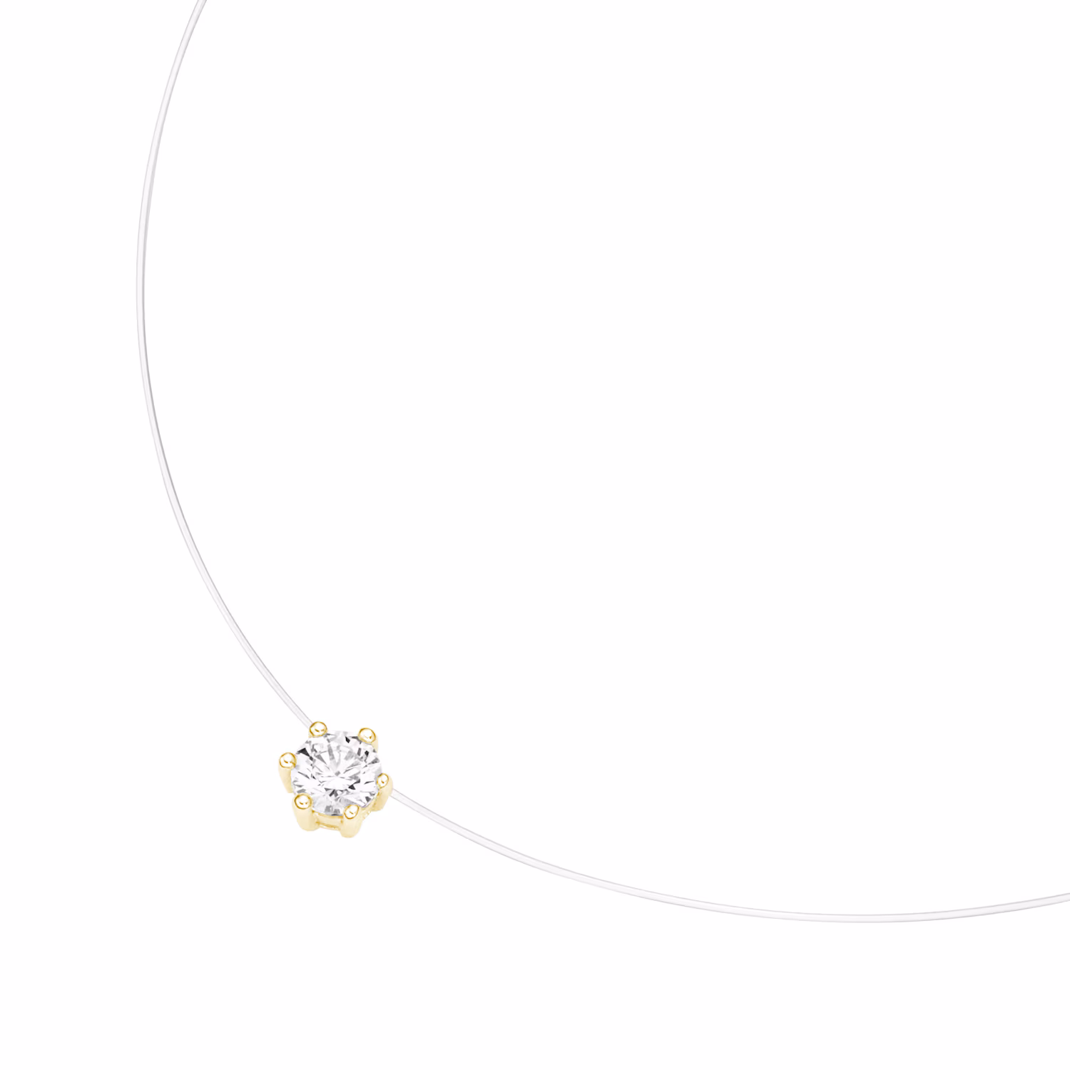 Collier schwebender Stein, Zirkonia, Silber 925