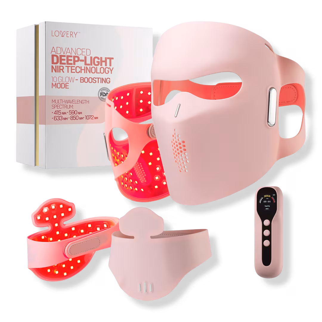 Lovery  4D LED Light Therapy Face & Neck Set with Multiple Wavelengths Medical-Grade Silicone
