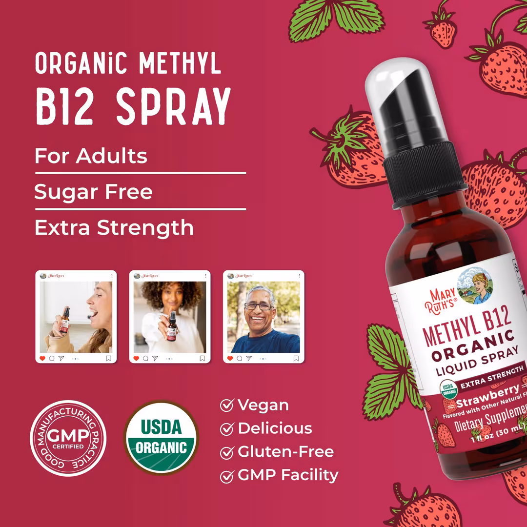 MaryRuth's  Organic Methyl B12 Spray Strawberry