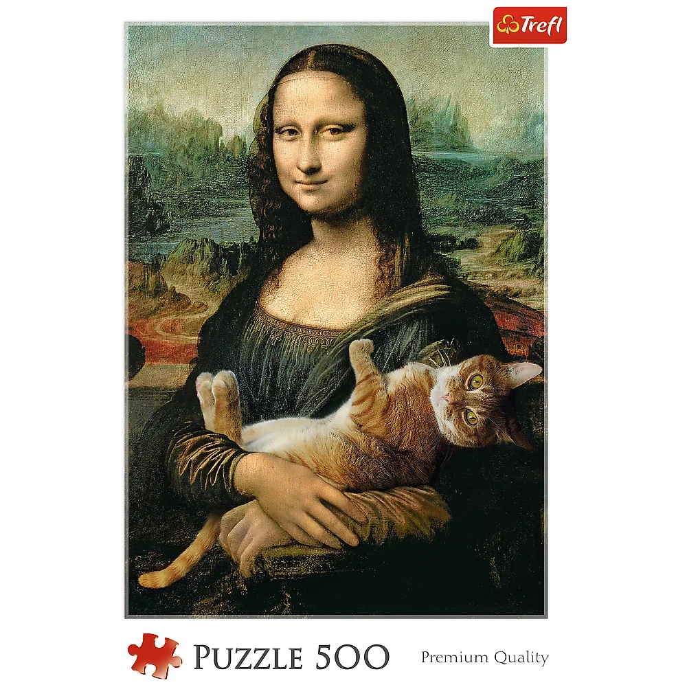 Puzzle 500 El. Mona Lisa I Kot Mruczek