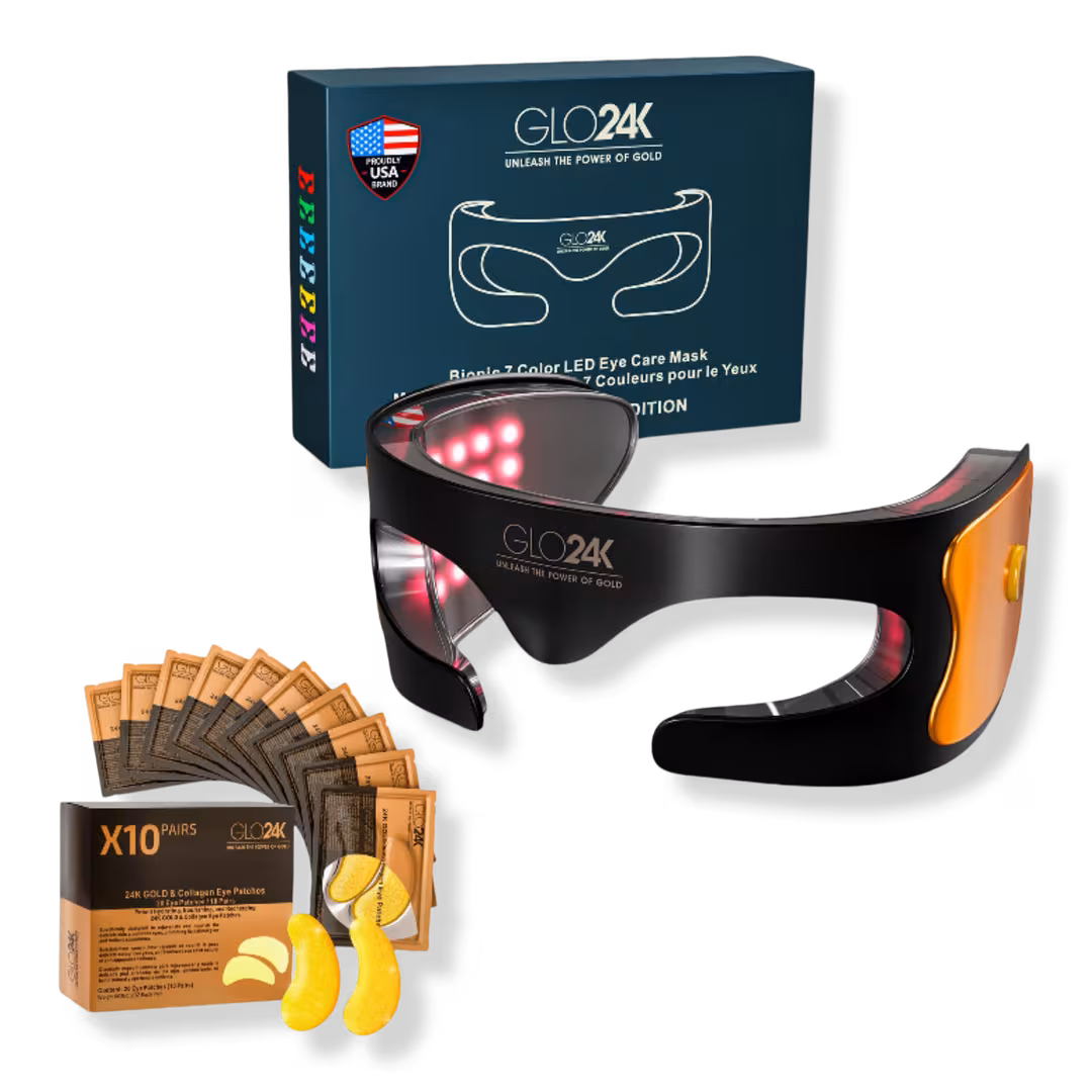 Glo24k  Bionic 7 Color LED Eye Mask with 24K Gold & Collagen Eye Patches