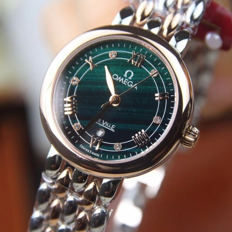 Omega Watch DEVILLE LADYMATIC 29MM TWO TONE BLUE DIAL