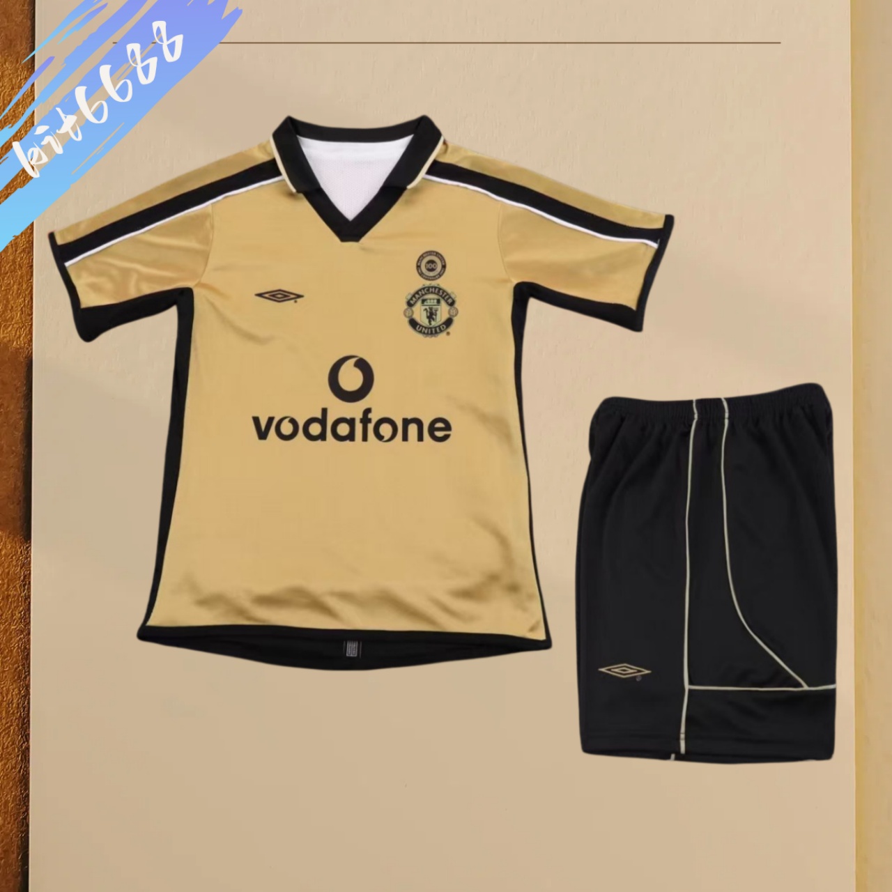 01/02 Manchester United Commemorative Edition Retro Football Soccer Kids Kit