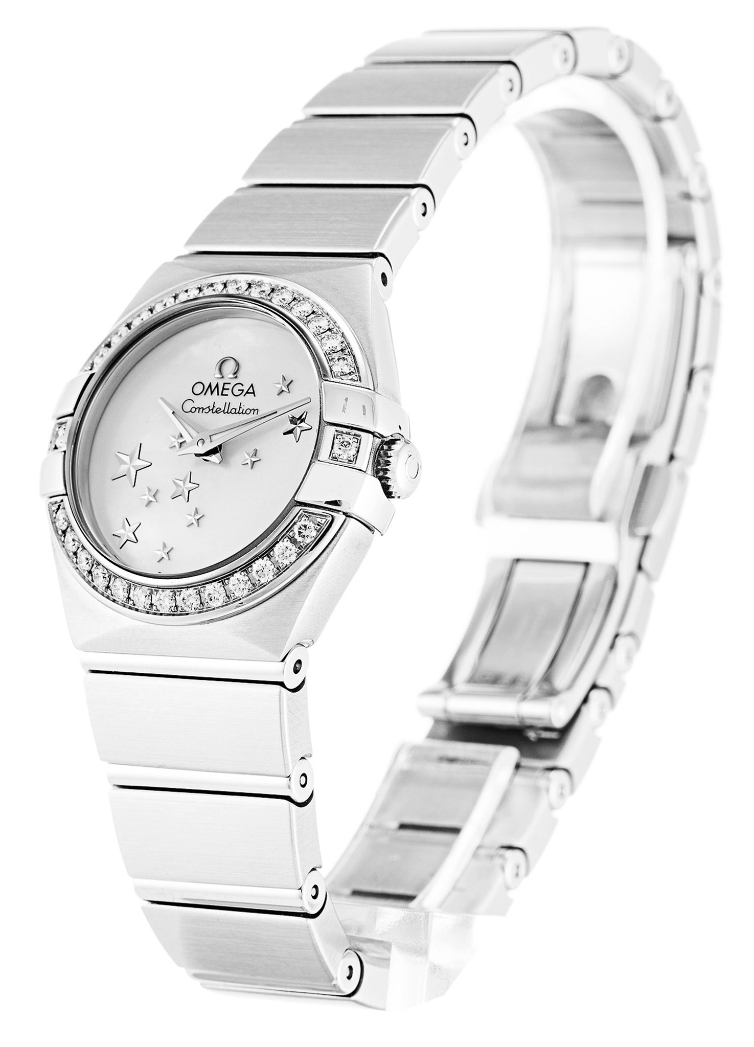 Replica Omega Constellation Ladies White Dial Stainless Steel Strap 123.15.24.60.05.003 24MM