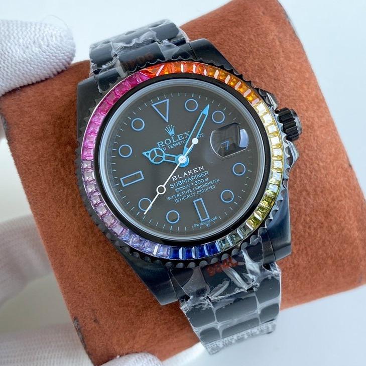 Rolex Watch SUBMARINER DATE 40 CUSTOM RAINBOW BLACK BLUE LIMITED EDITION Watch