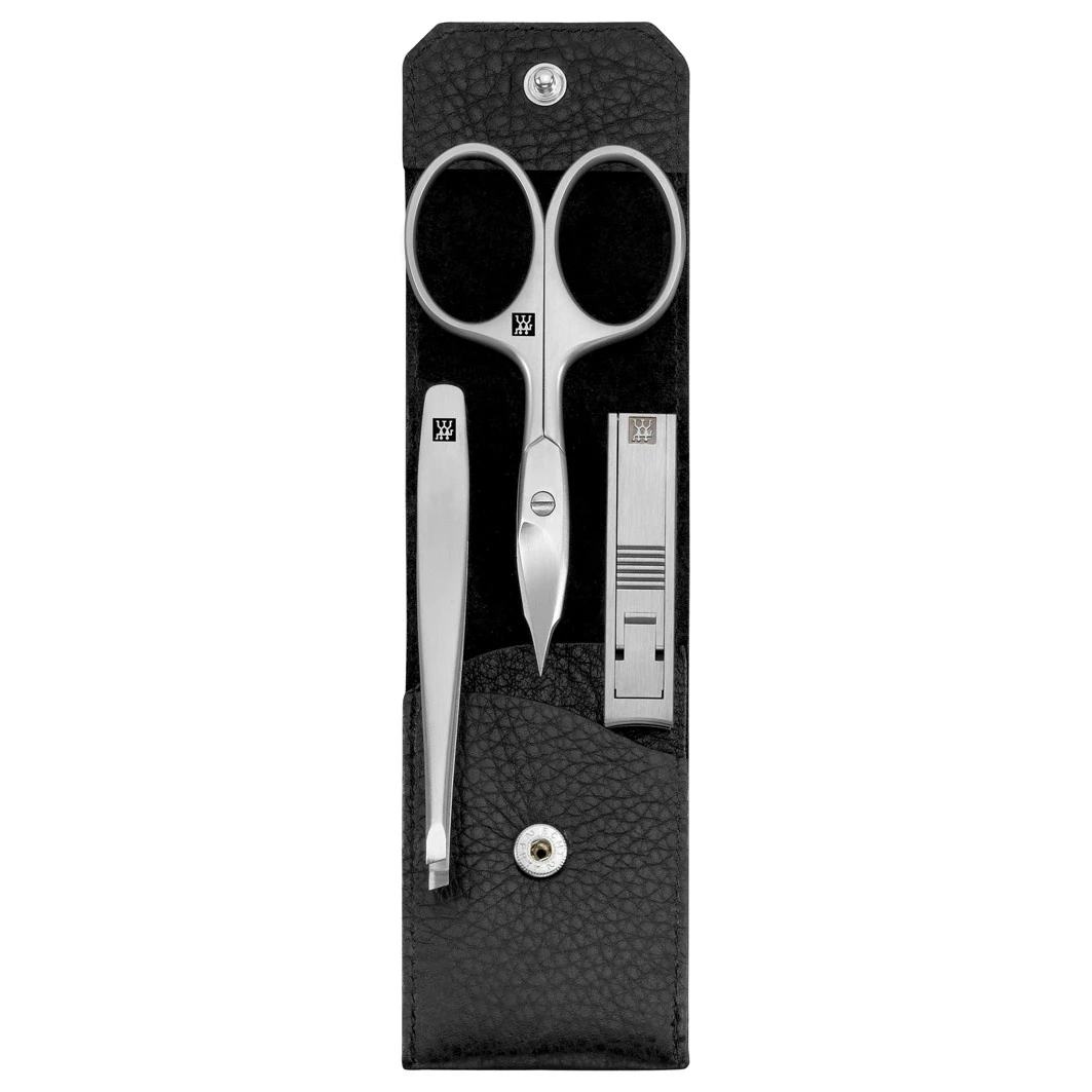 Premium Manicure Set 3pcs. Leather, Black
