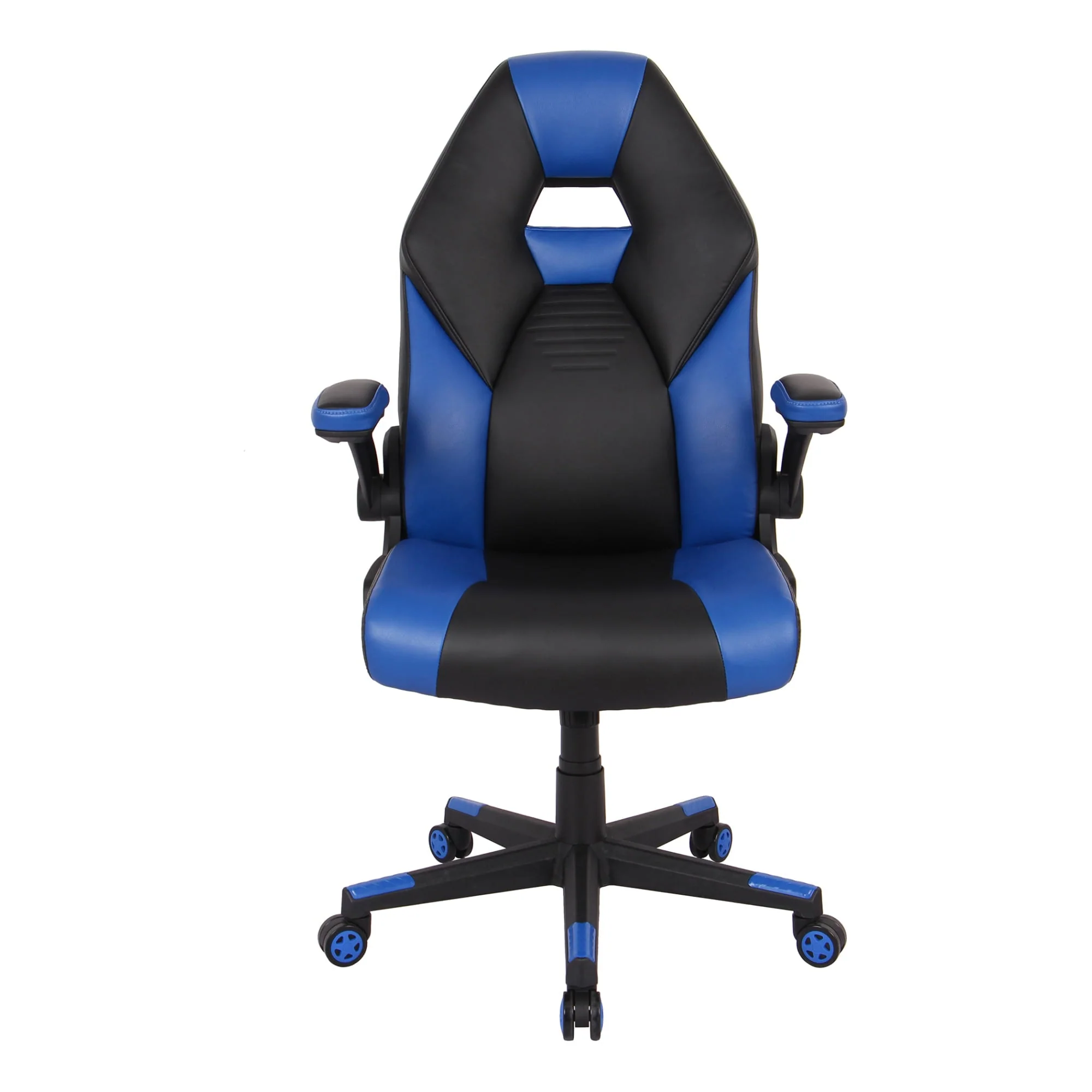 RS Gaming™ RGX Faux Leather High-Back Gaming Chair, Black/Blue, BIFMA Compliant