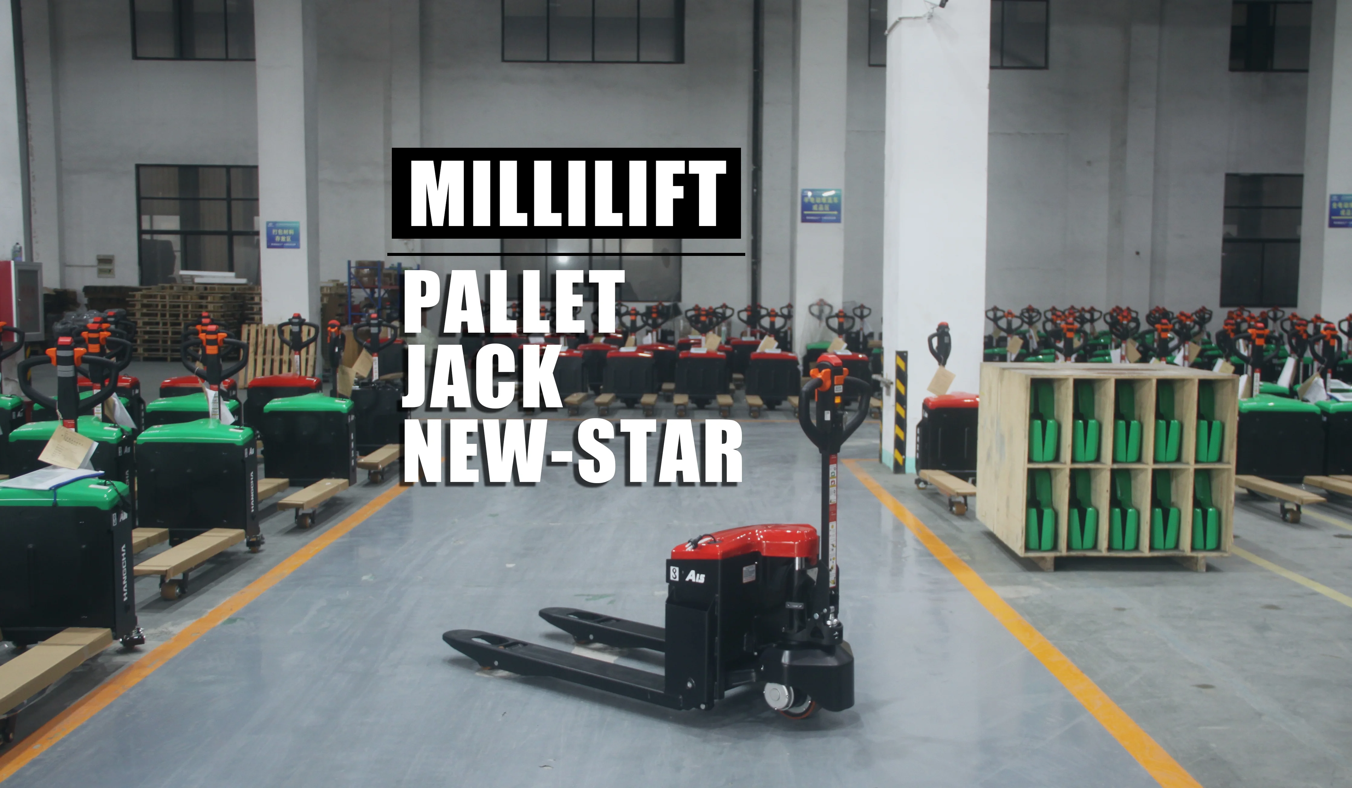 Millilift Electric Pallet Jack, 3300LB Capacity, Heavy-Duty Forks 45"x21", Powerful Drive Motor, 24V 40AH LiFePO4 Battery with Built-in Charger, 2C4H Runtime, for Warehouse, Supermarket Use