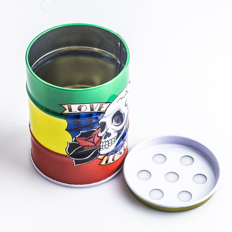 Oil Drum Shaped Tin Ashtray (Random Pattern)