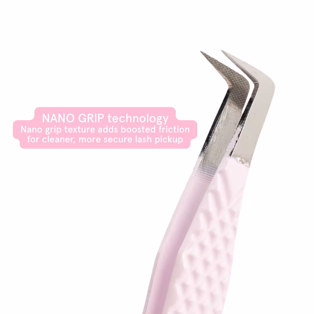élan beauté & supplies  Rose Quartz Nano Grip Lash Tweezer