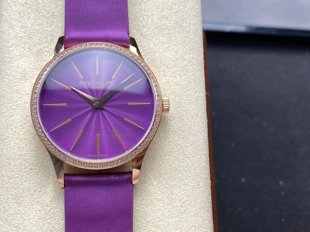 PATEK Watch Calatrava 35mm Pink Gold Purple Dial