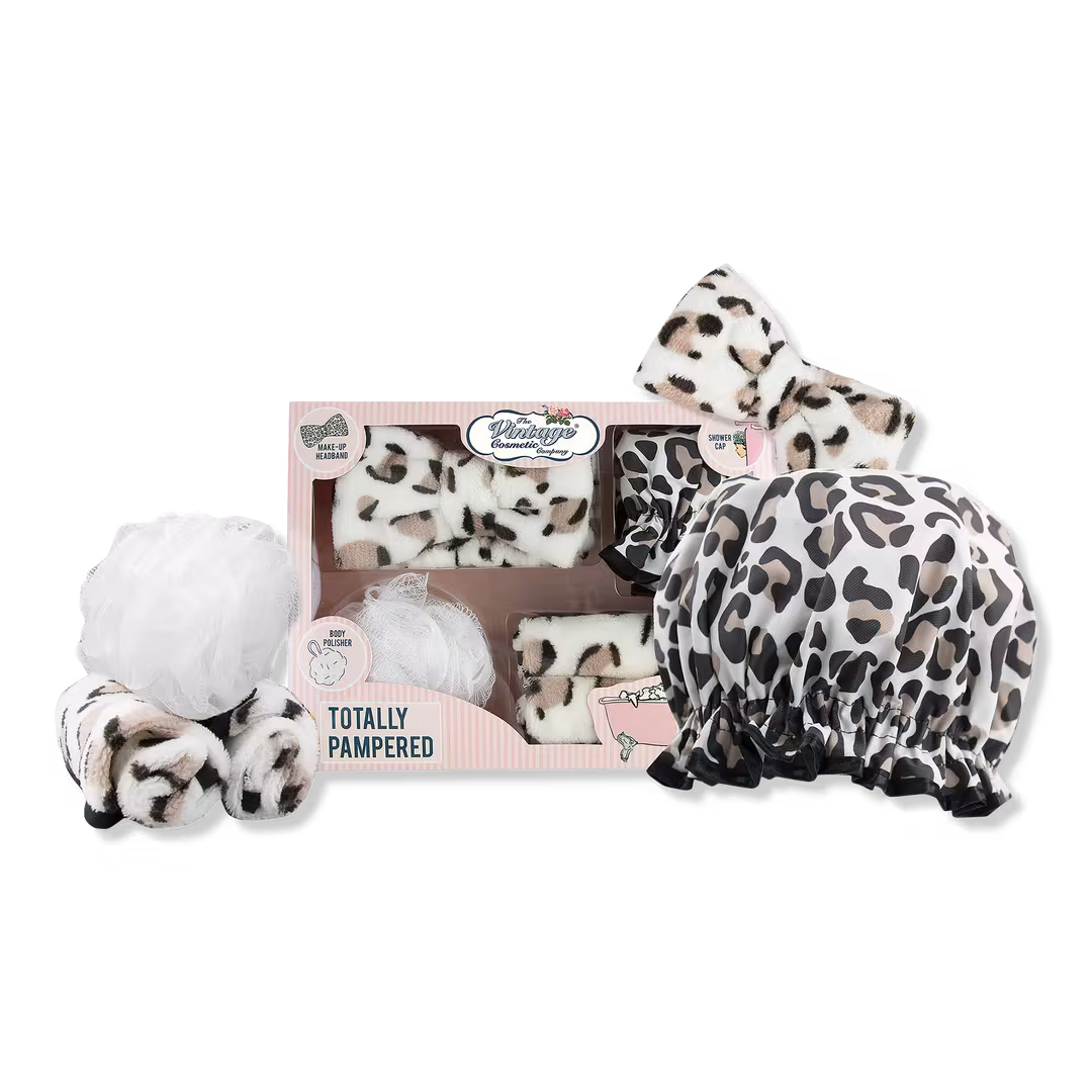 The Vintage Cosmetic Company  Leopard Print Totally Pampered Gift Set