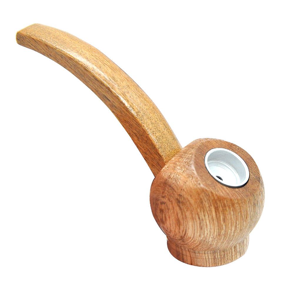 Curved Handle Wooden Pipe